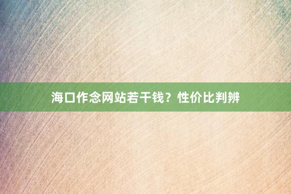 海口作念网站若干钱？性价比判辨